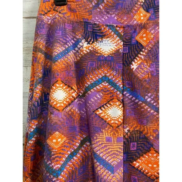 Great Northwest Indigo Aztec Print Maxi Skirt S Southwest Boho Hippie Purple Ora - Picture 3 of 4
